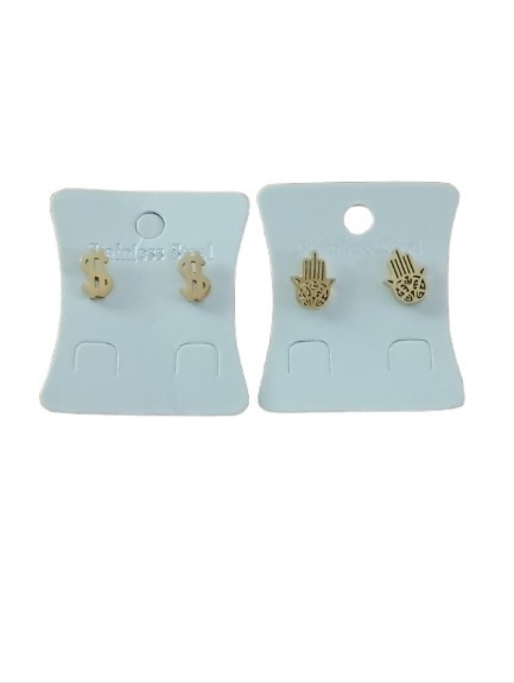 Fashion Jewelry Gold Tone Stainless Steel Stud Earrings